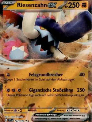 Pokemon Karte Riesenzahn EX