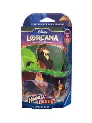 Disney Lorcana Himmelsleuchten Starter Deck Smaragd und Stahl Deutsch