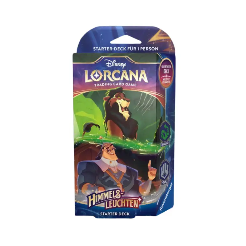 Disney Lorcana Himmelsleuchten Starter Deck Smaragd und Stahl Deutsch