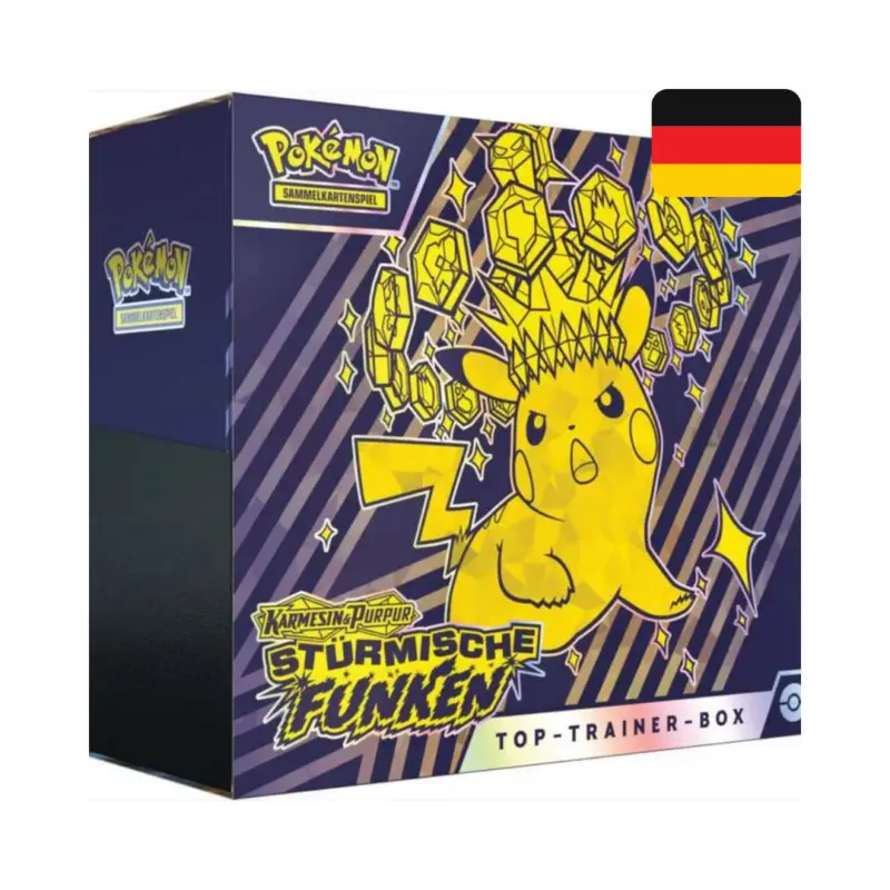 Pokemon Karmesin Purpur Top Trainer Box Stürmische Funken Deutsch Pokemon Karten TCG Sammelkarten